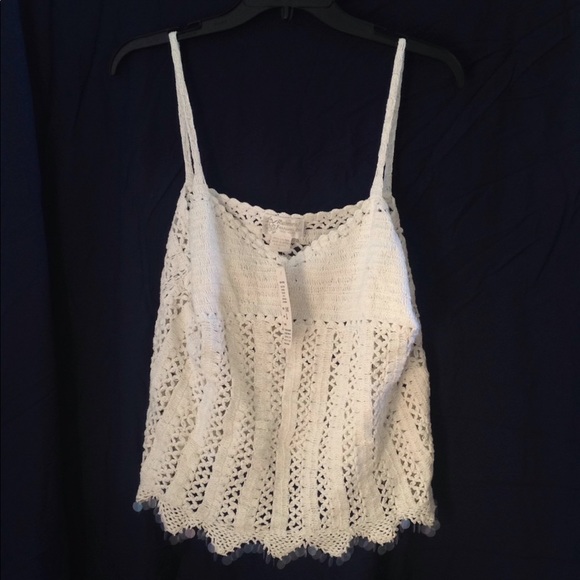 FINAL MARKDOWN Raiment Fashions Cami-Style Crocheted top medium - Picture 1 of 5